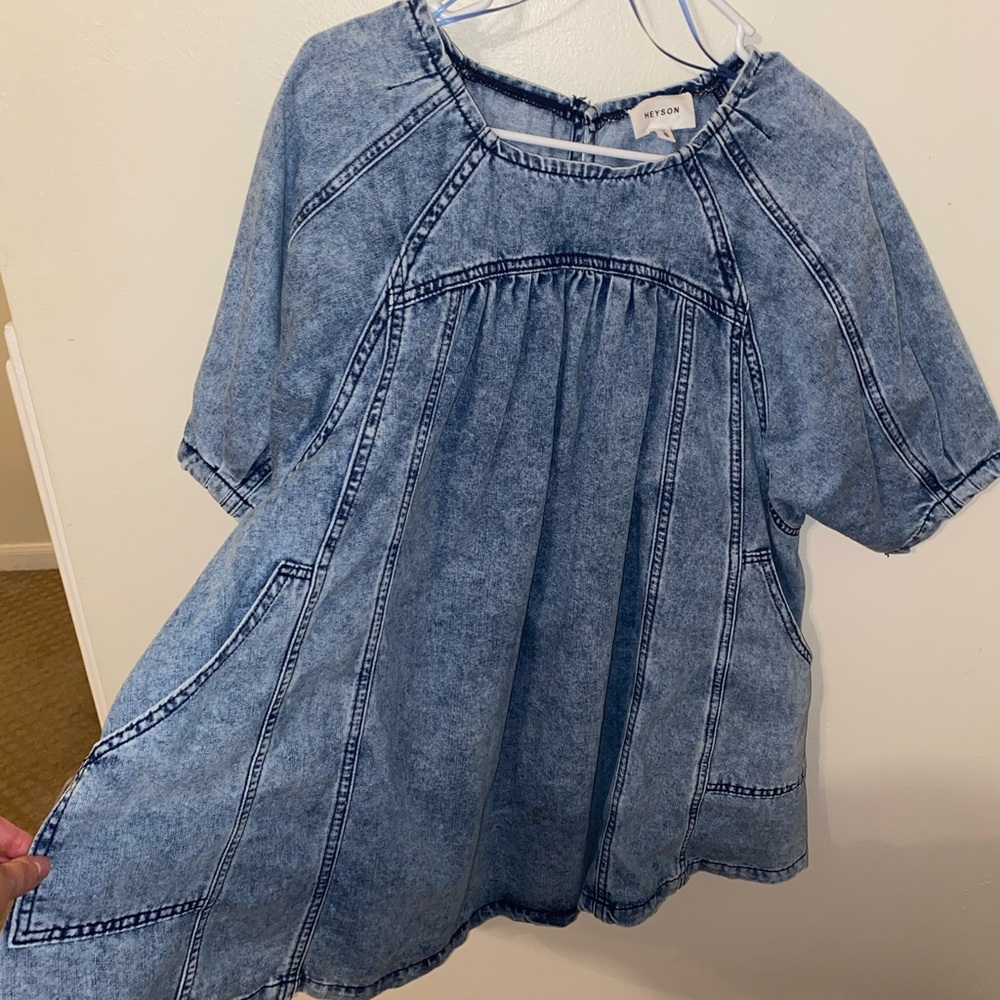 Denim dress with pockets